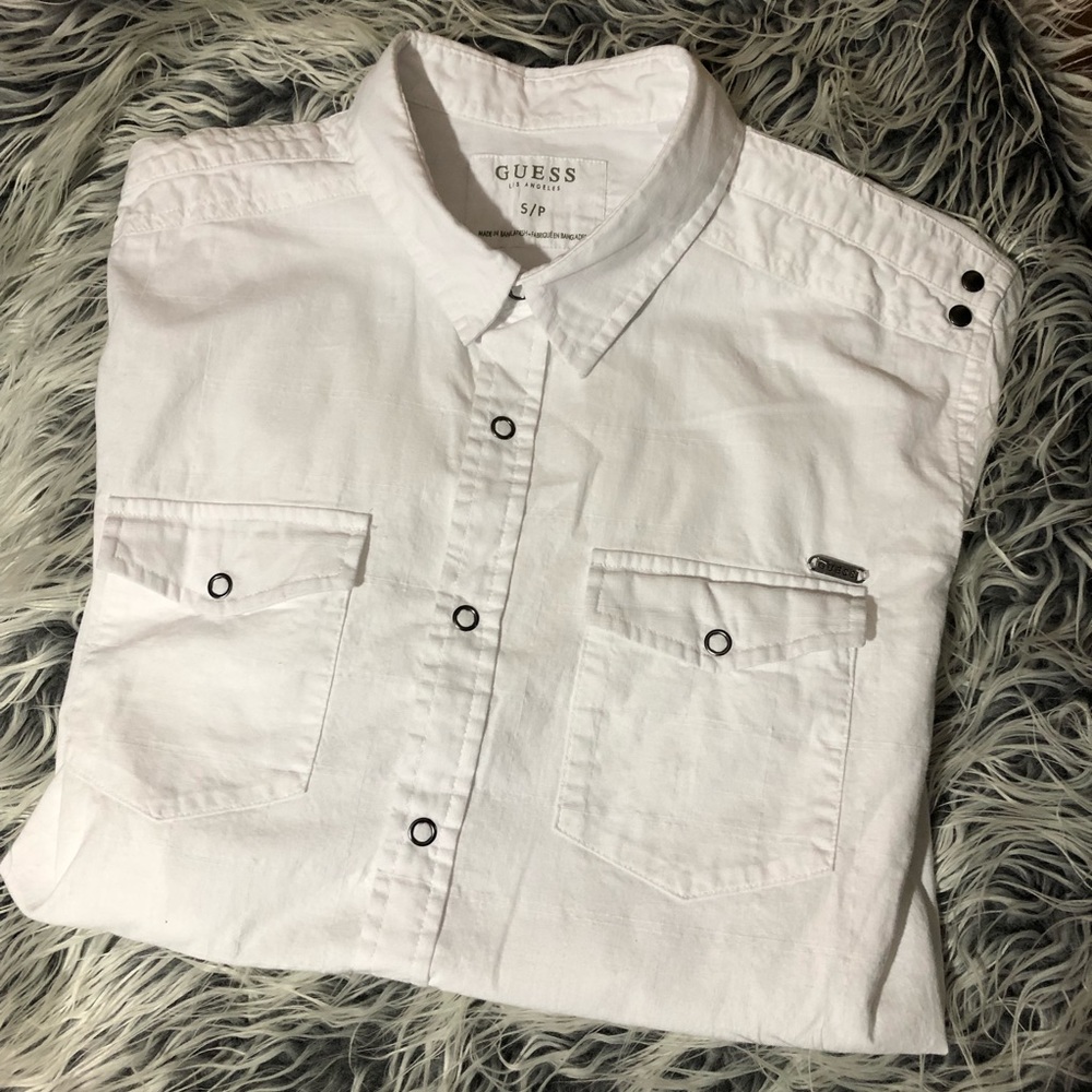 GUESS men’s sz s/p snap button down shirt